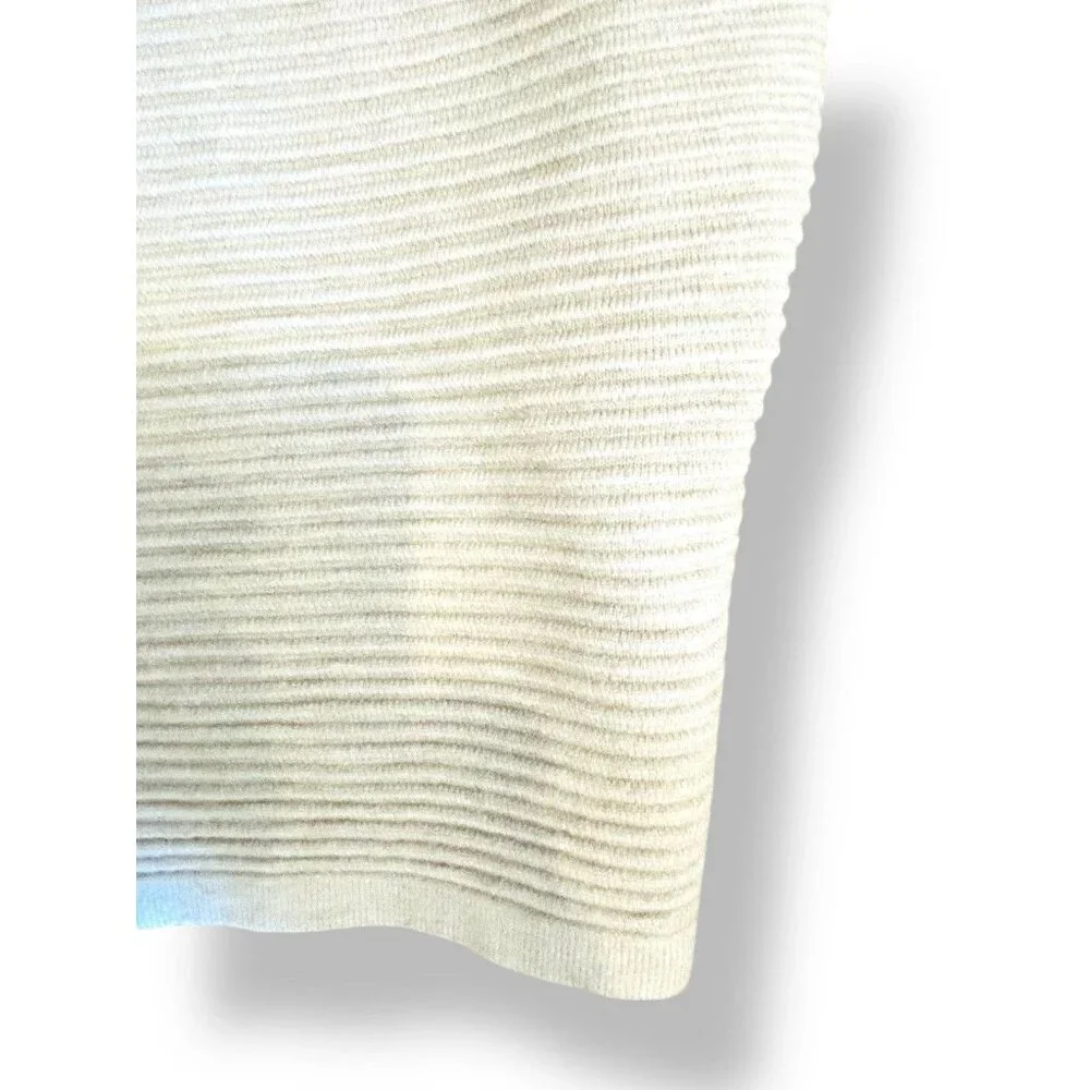 Tahari Women’s Sweater‎ XL Beige Ribbed Turtleneck Pullover Black Stitch Detail - Picture 7 of 16